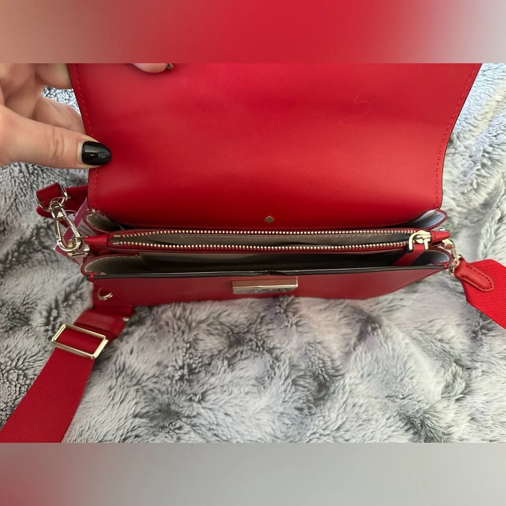 Kate Spade New York – Leila Medium Flap Crossbody (Red) - Picture 7 of 7